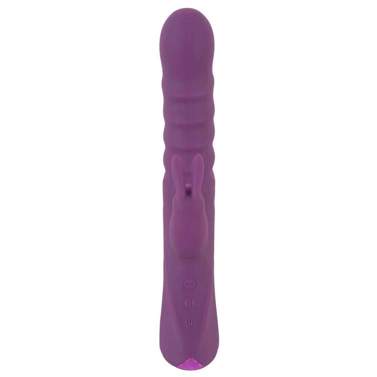 Vibrador rabbit 2 funciones – recargable, con empuje, morado | JAVIDA