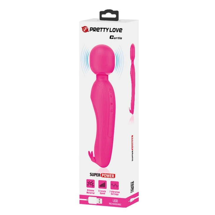 Wand-Massagegerät Curtis 7 Funktionen – wiederaufladbar, fuchsia BW-055014-1 | Pretty Love