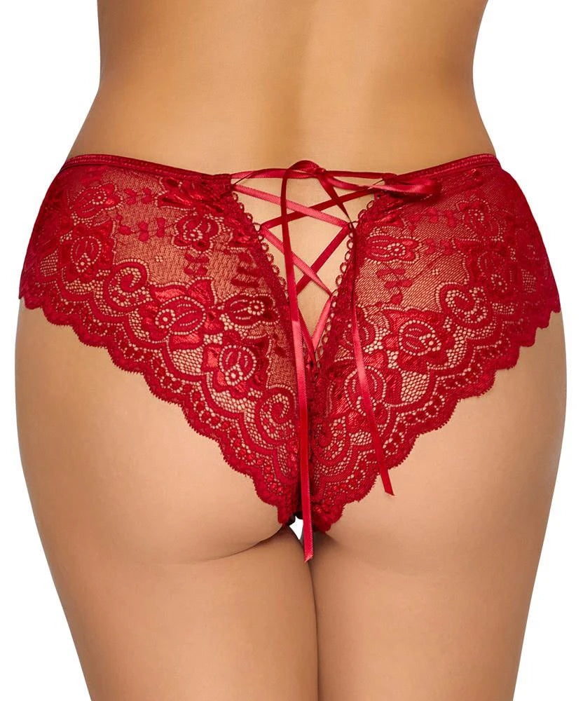 Panties – lace, satin, red | Cottelli LINGERIE