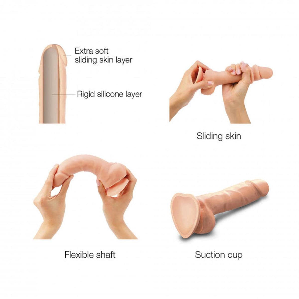 Realistic dildo Vanilla – with suction cup, nude 80-6016909 | Strap-on-me