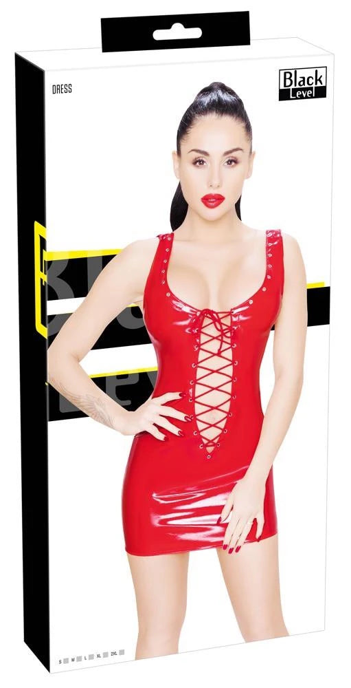 Robe vinyle rouge S