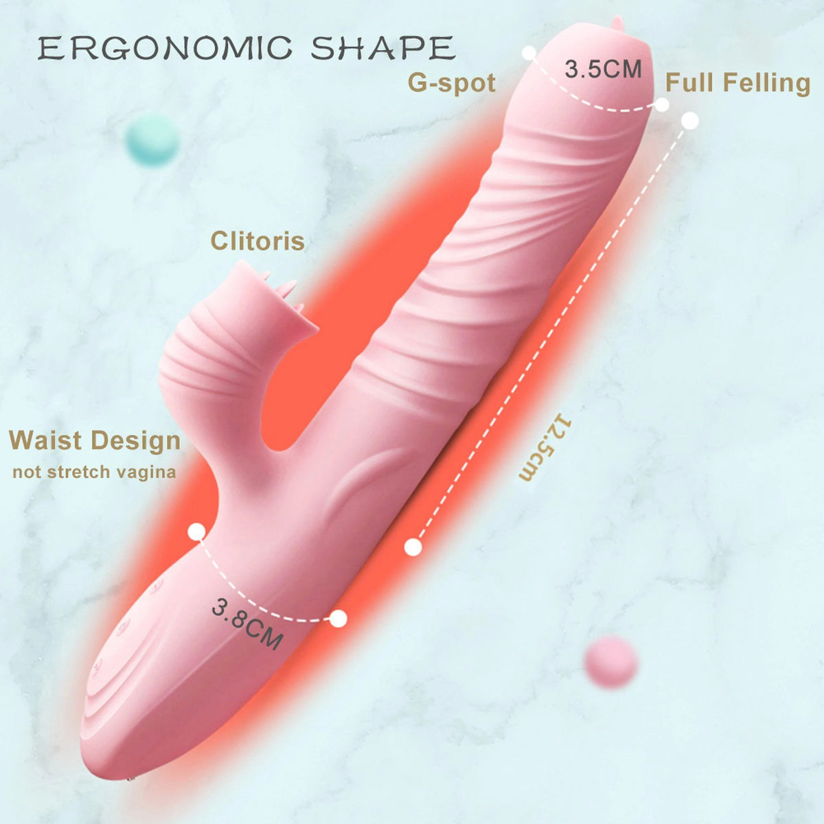 Clitoral stimulator Fanny 20 functions – rechargeable, heating, pink | Favorites