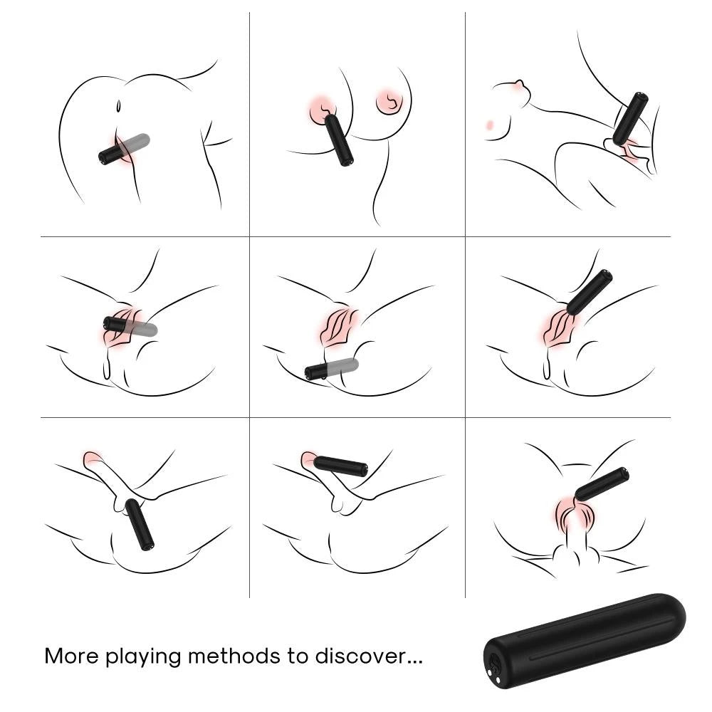 Mini vibratore Rock 9 funzioni – ricaricabile, nero | Favorites