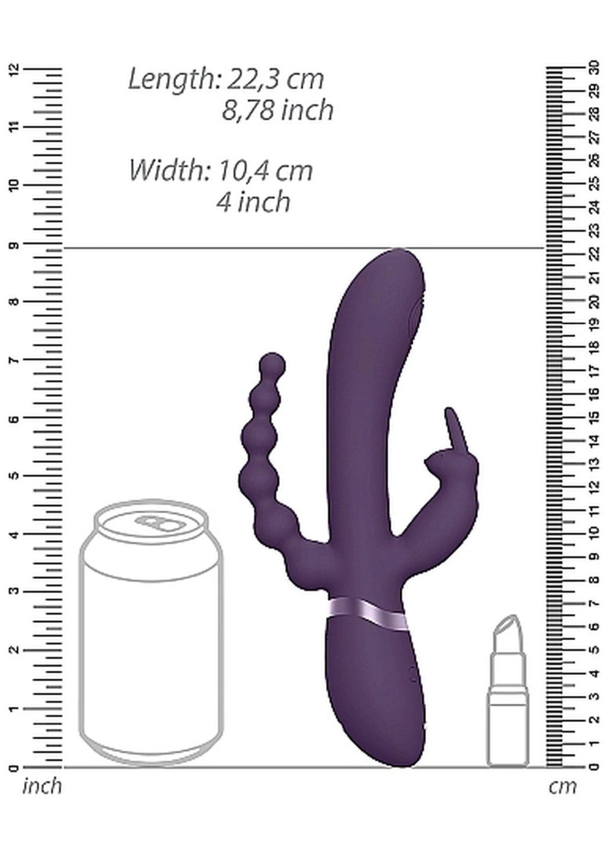 Vibromasseur rabbit Rini Pulse Wave Penetration 10 fonctions – double, violet | Vive