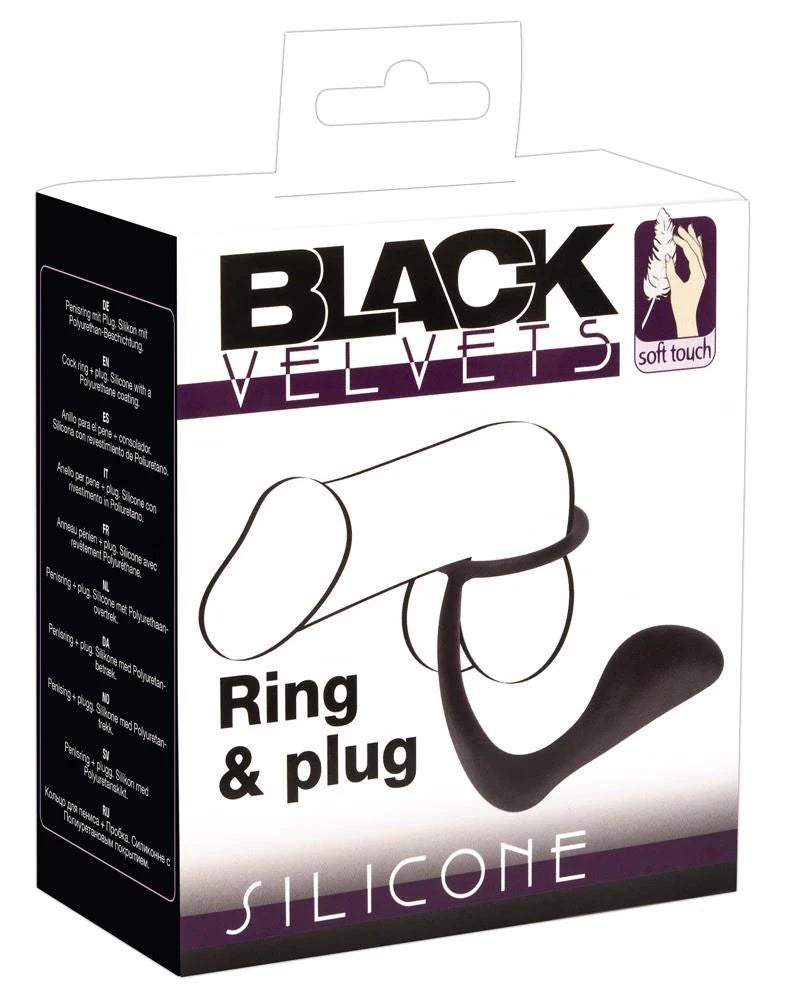 Anneau et plug Velvets noir