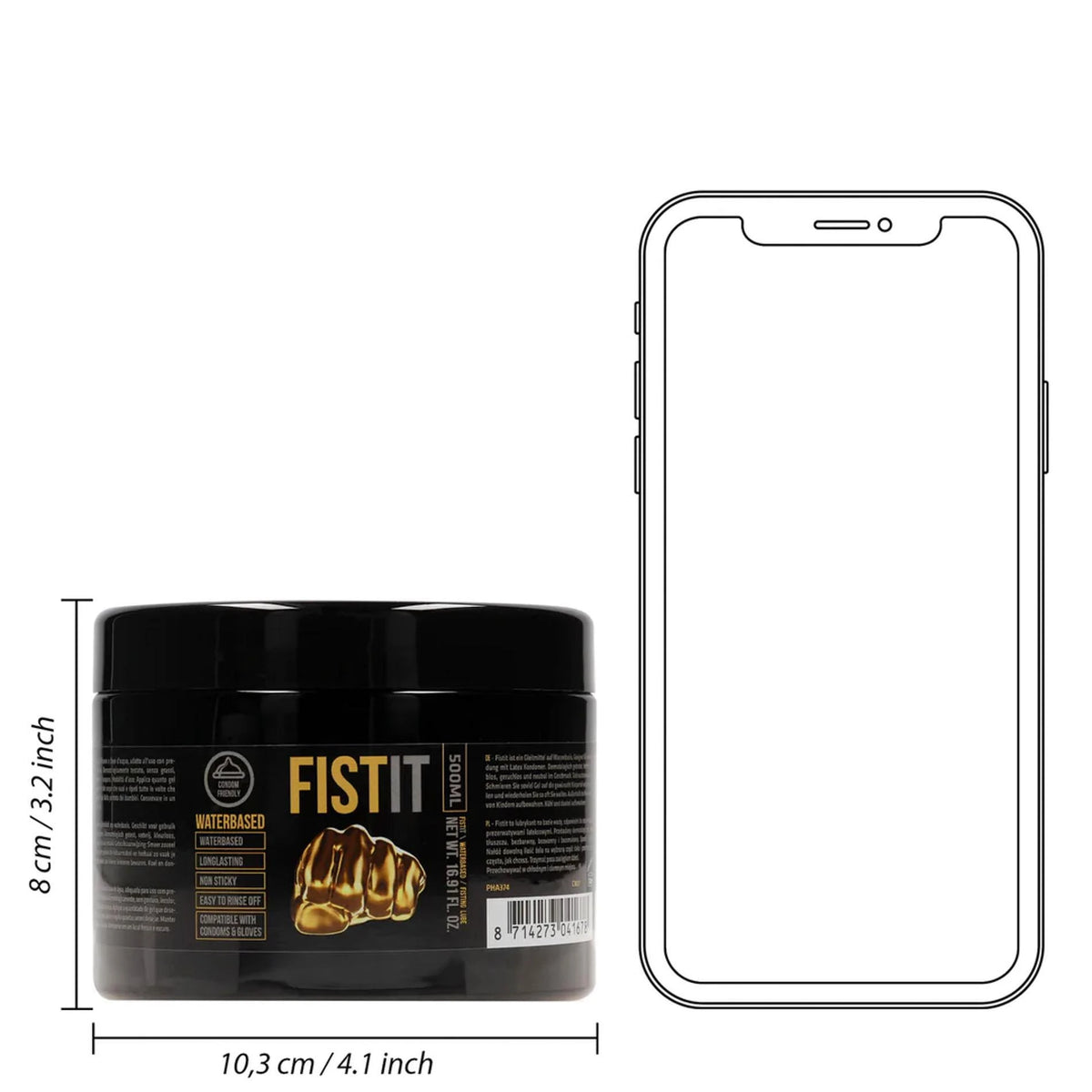 Lubrificante 500 ml – a base d'acqua 10.2 cm | Fist It