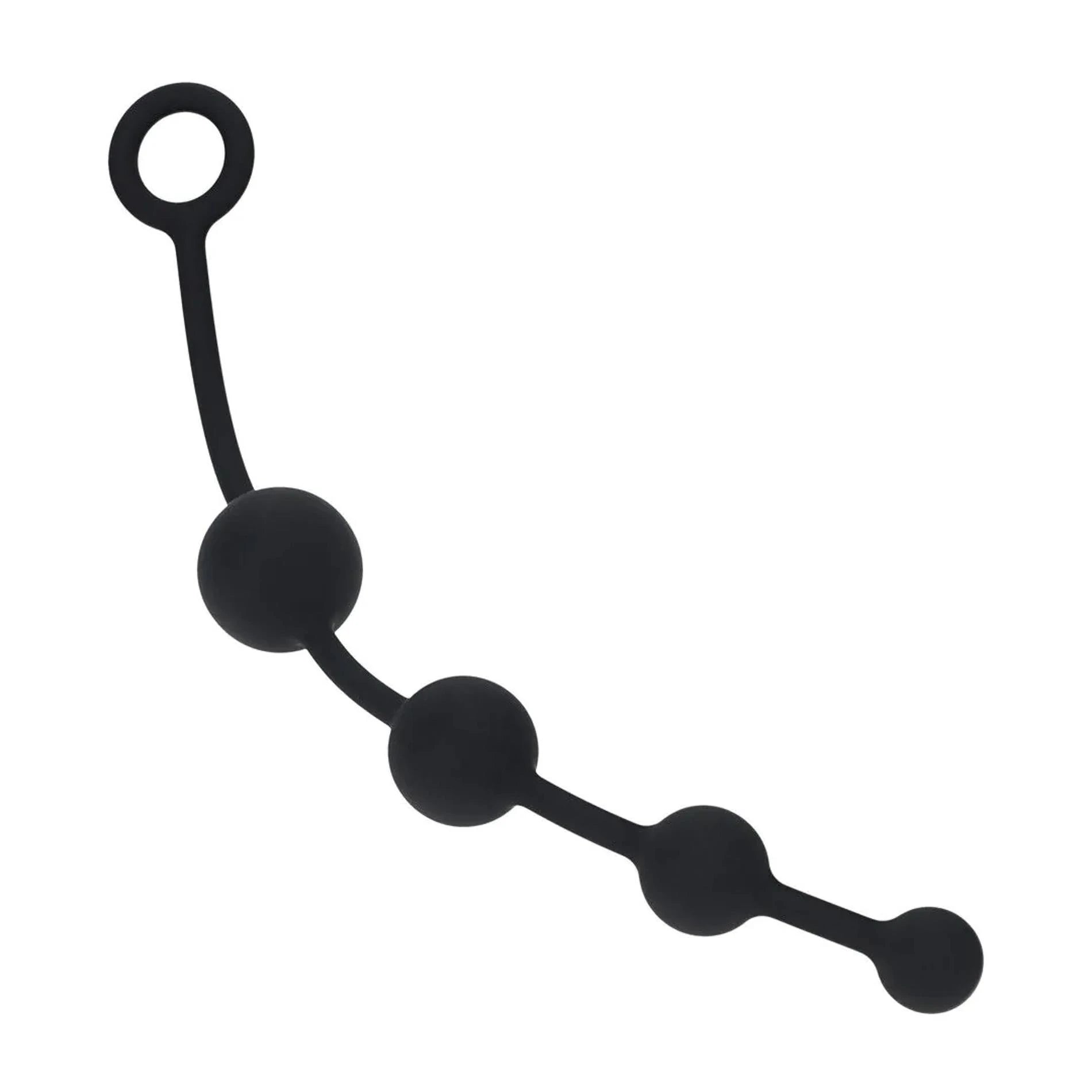 Perles anales courbées en silicone - Noir