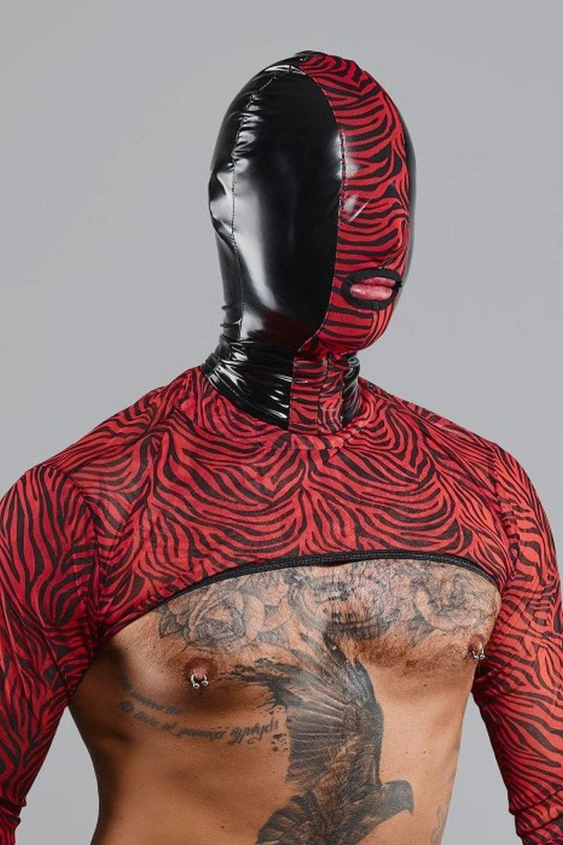 Intimo uomo twarz elastycznego błyszczącego – wetlook, nero | Regnes Fetish Planet