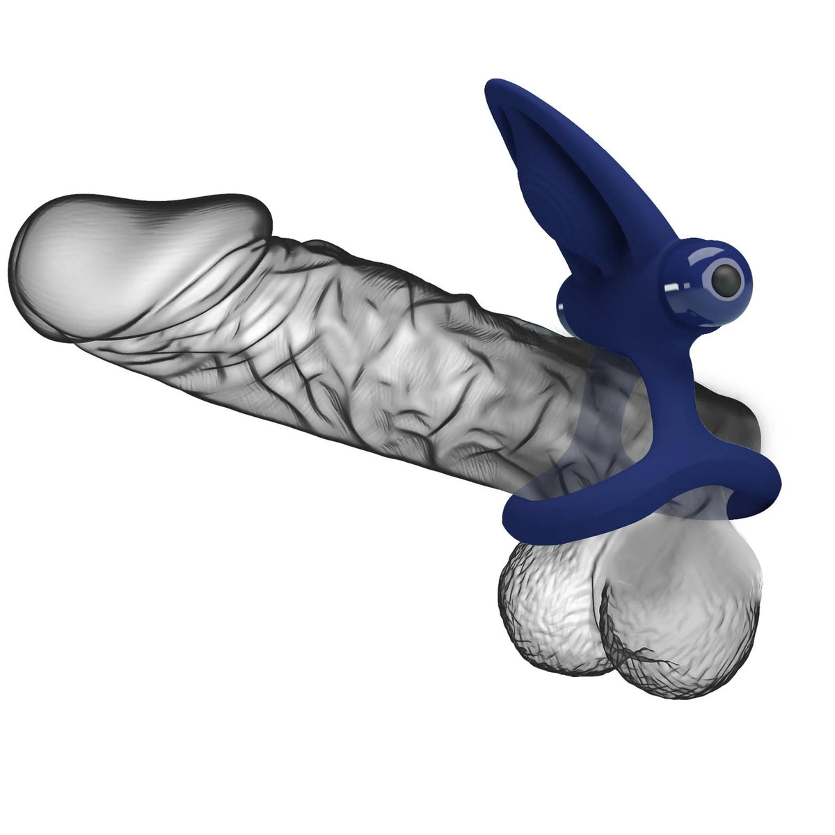 Anillo para el pene 10 funciones – vibrador, azul BI-210306-3 | Pretty Love