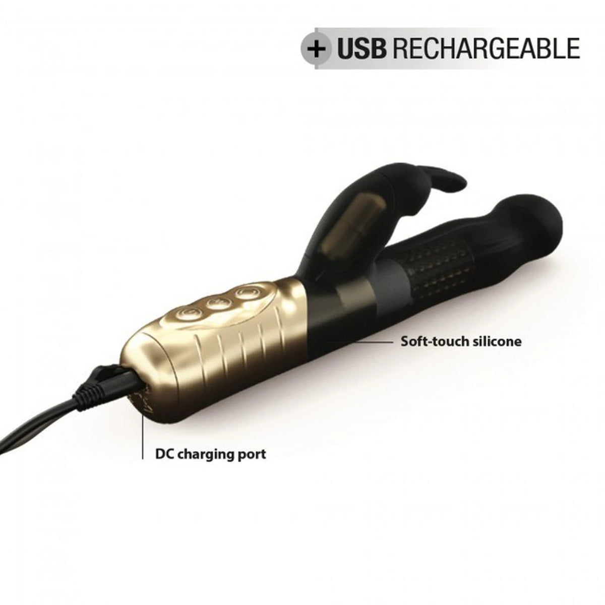 Vibromasseur rabbit Baby 7 fonctions – rechargeable, noir | Dorcel