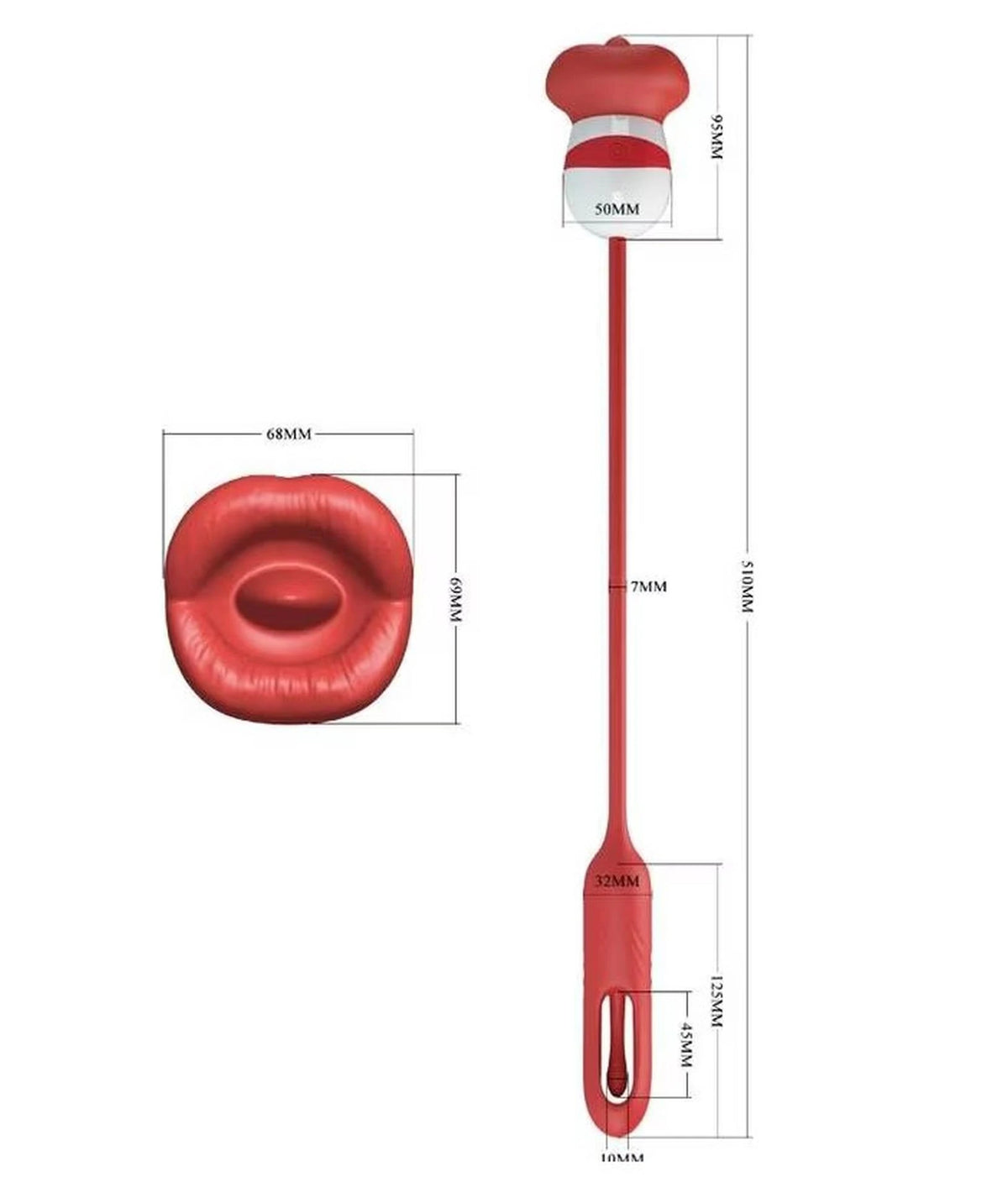 Masturbatore Romance Alyss 5 funzioni – ricaricabile, vibrante, rosso | Pretty Love
