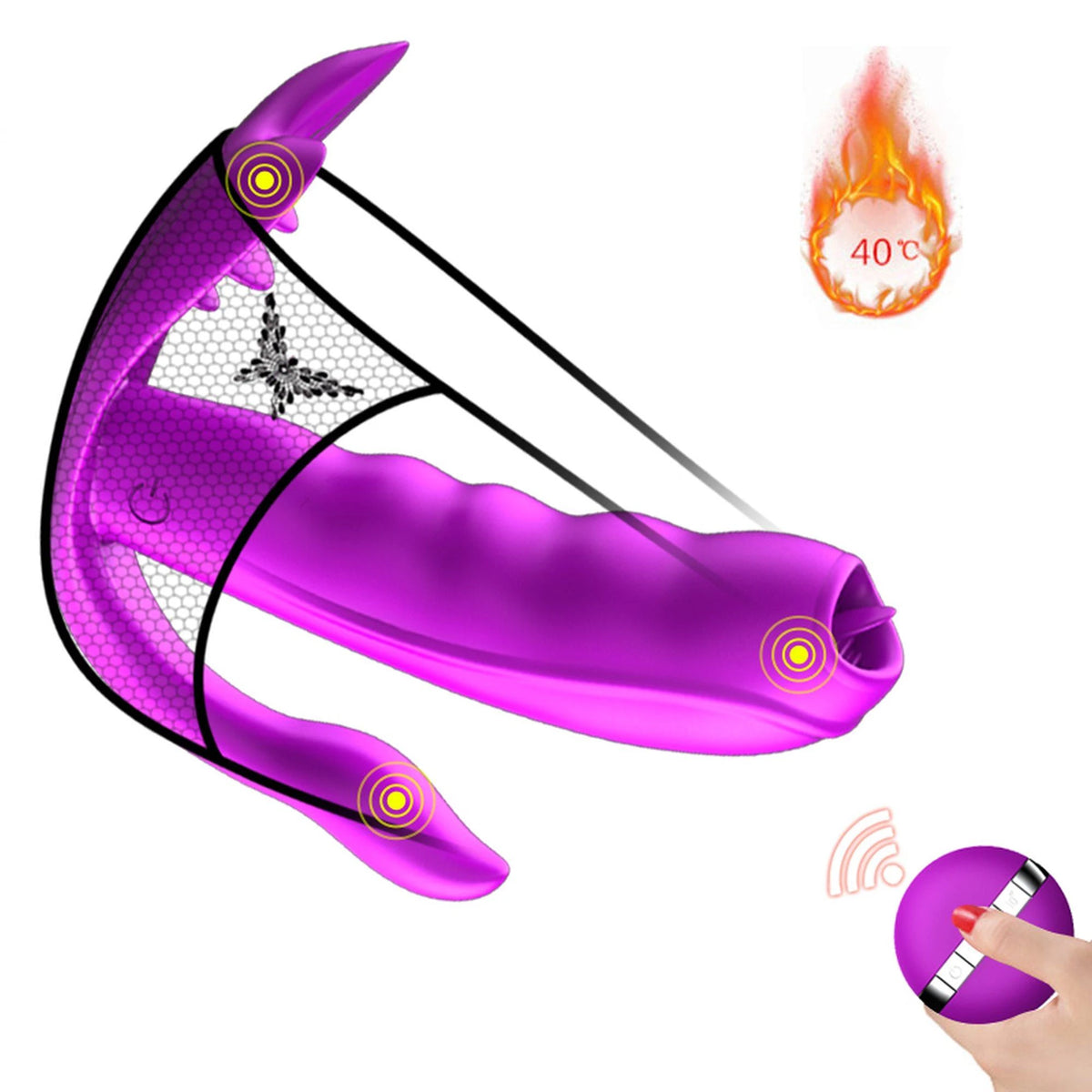 Klitoris-Stimulator 7 Funktionen – mit Fernbedienung, wiederaufladbar, lila | Favorites