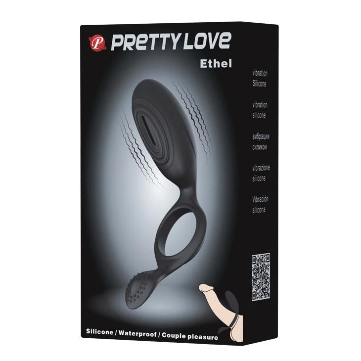 Anello fallico Ethel – vibrante, nero | Pretty Love