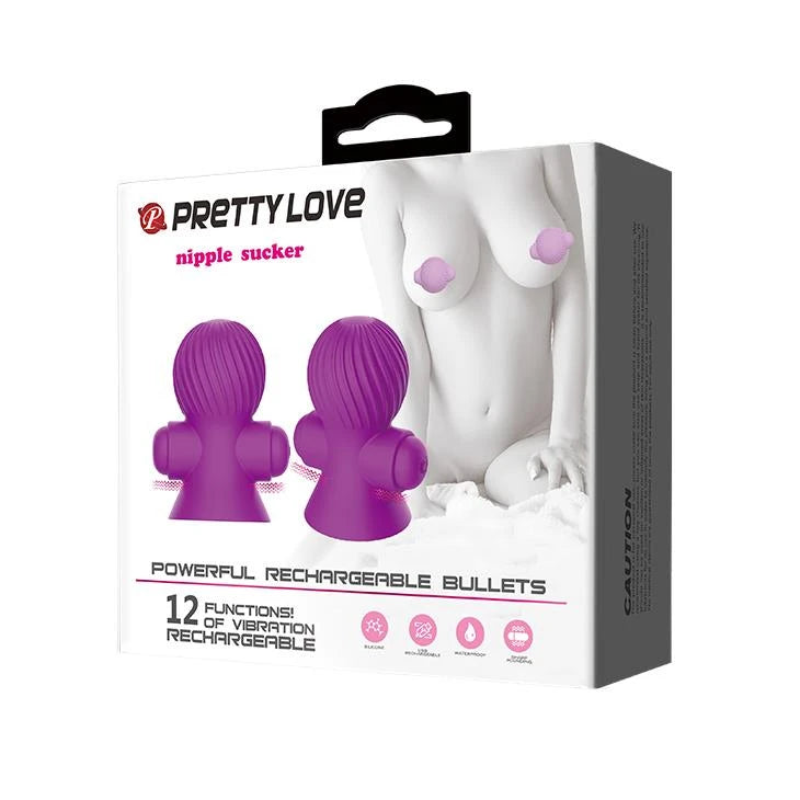 Accessoire BDSM Sucker 12 fonctions – rechargeable, vibrant, fuchsia | Pretty Love