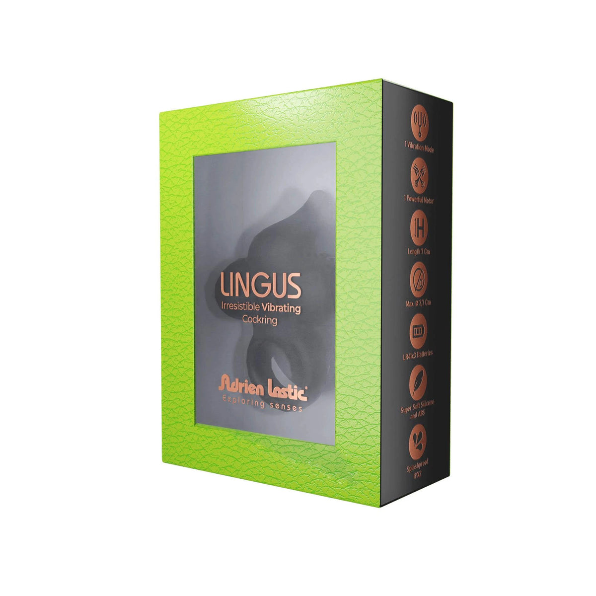Anello fallico Pierścień-AD.Lingus – vibrante, nero | Adrien Lastic