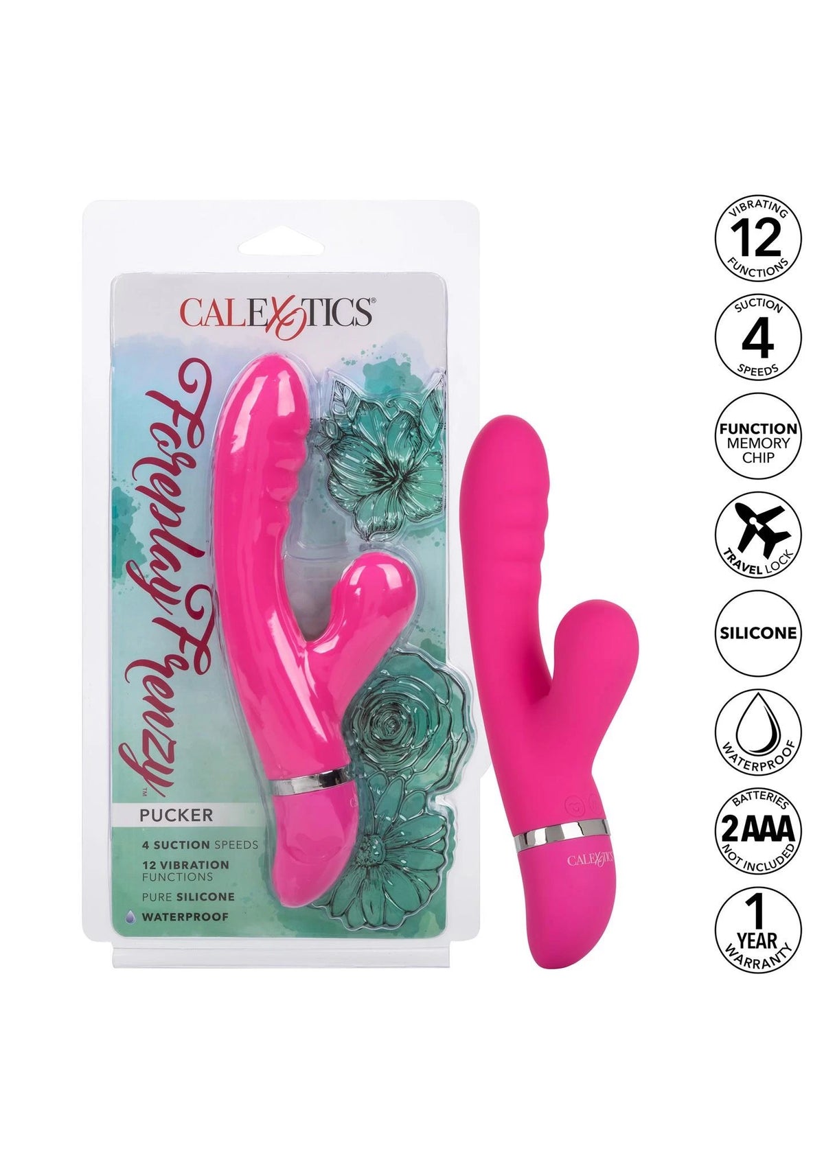 Vibratore rabbit Foreplay Frenzy Pucker 4 velocità – rosa | Calexotics