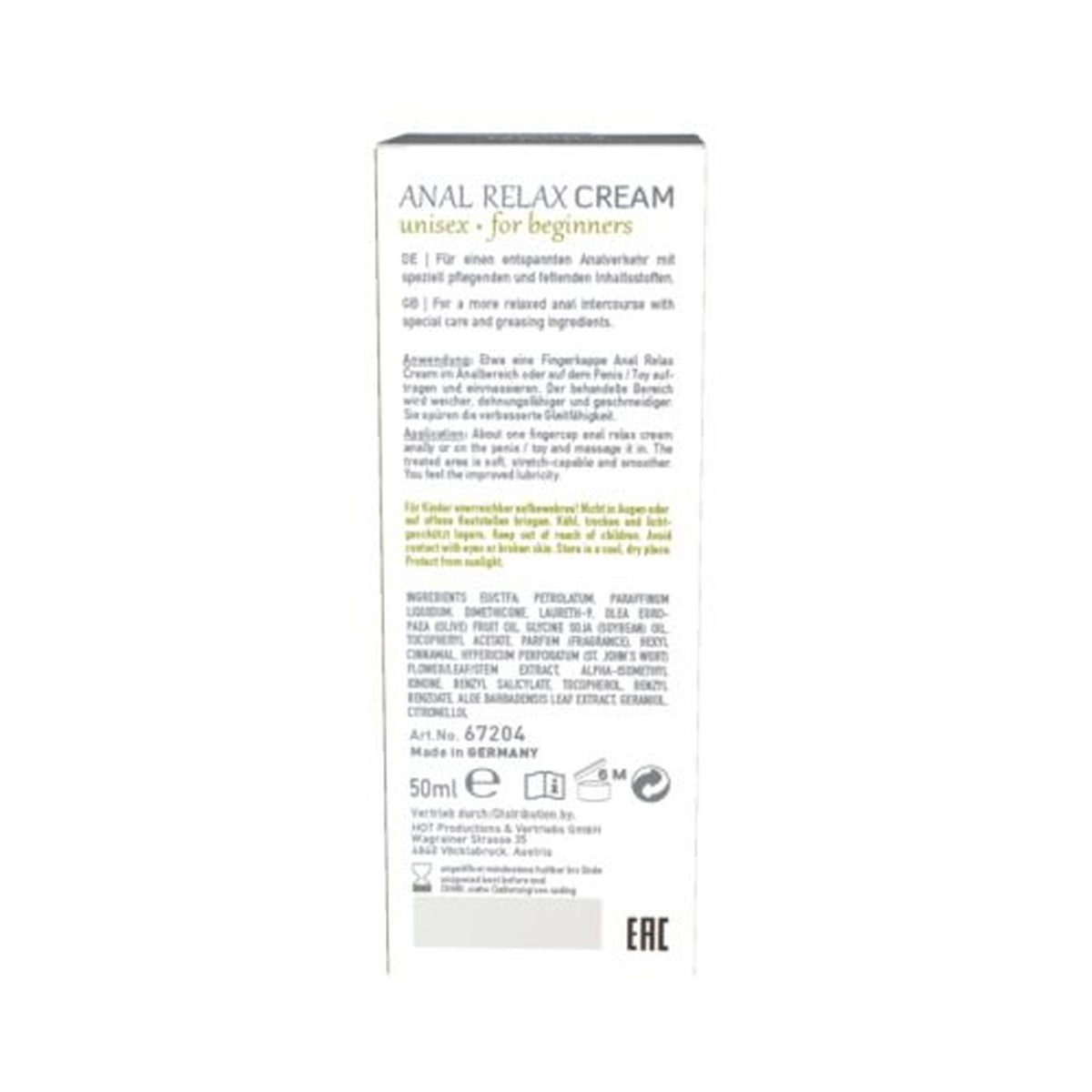Gleitmittel Shiatsu Relax 50 ml – anal | Hot