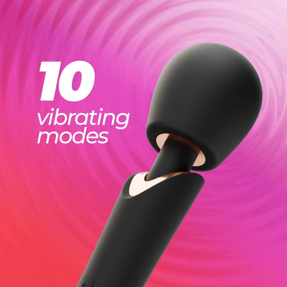 Massajador wand Holly 10 funções – recarregável, preto | Crushious