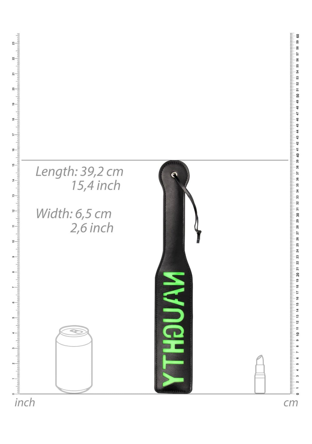 Frusta Paddle – fosforescente, verde 39.5 cm | Ouch!
