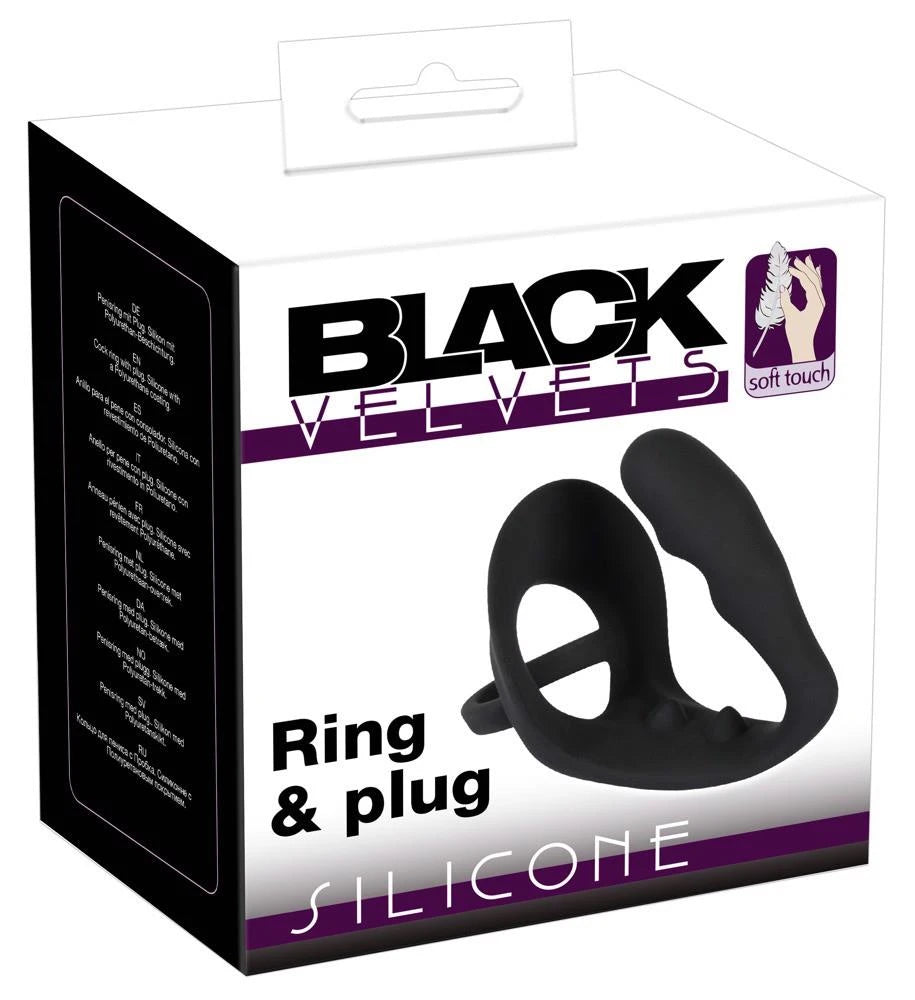 Anneau et plug Velvets noir