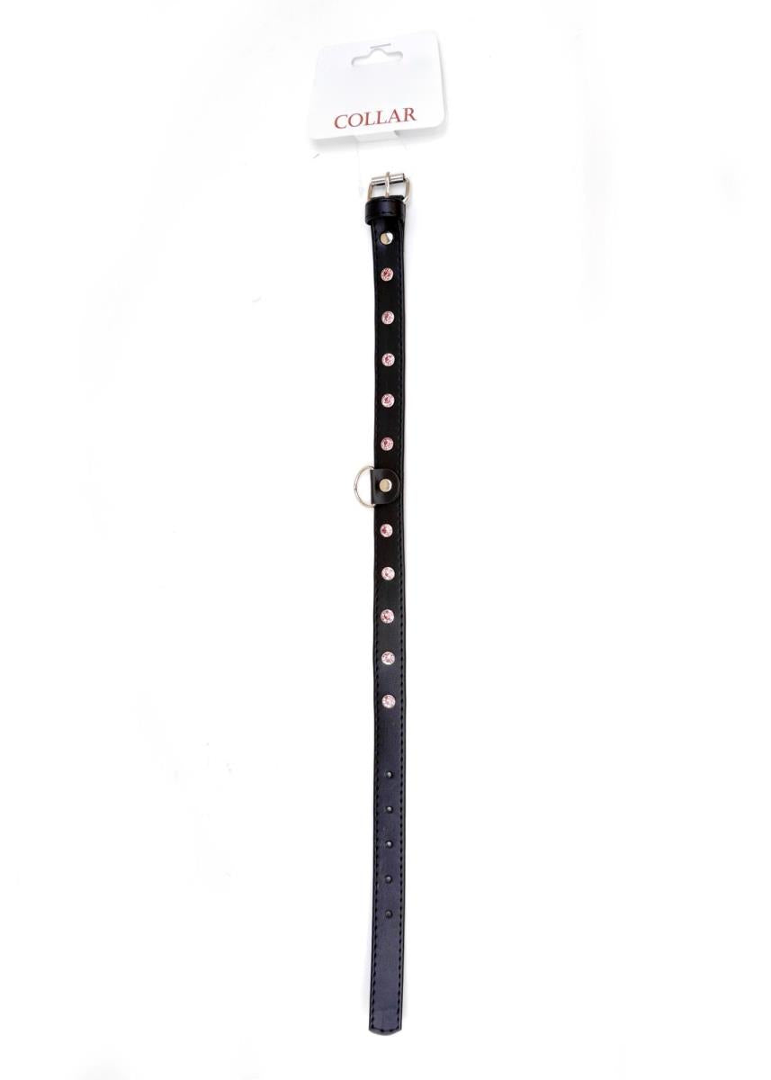 Entrave bondage Collar – avec bijou, noire 42 cm | Favorites