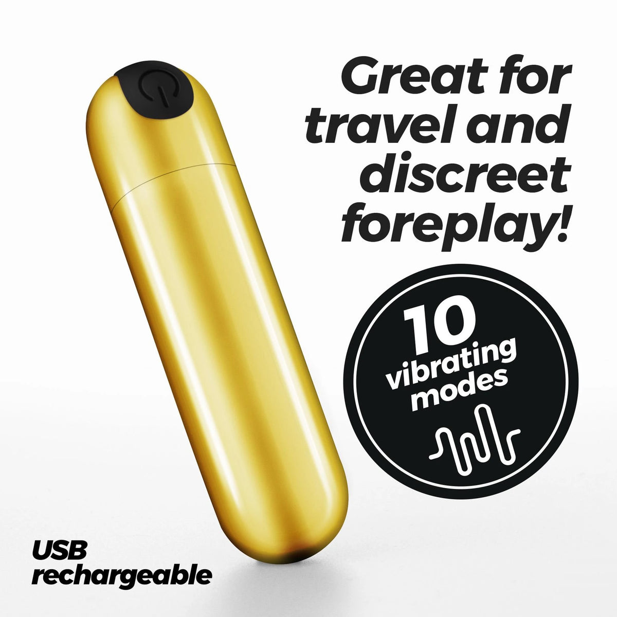 Vibratore bullet Imoan 10 funzioni – ricaricabile, oro | Crushious