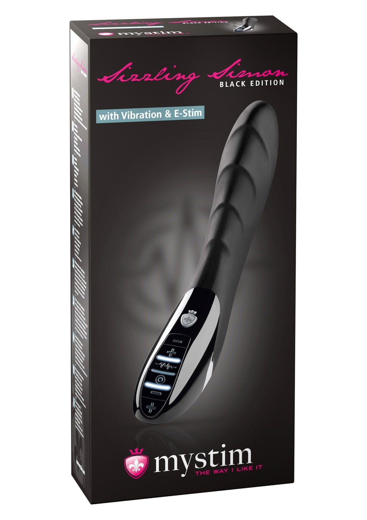 Klassischer Vibrator Sizzling Simon 27 cm – wiederaufladbar, schwarz | Mystim