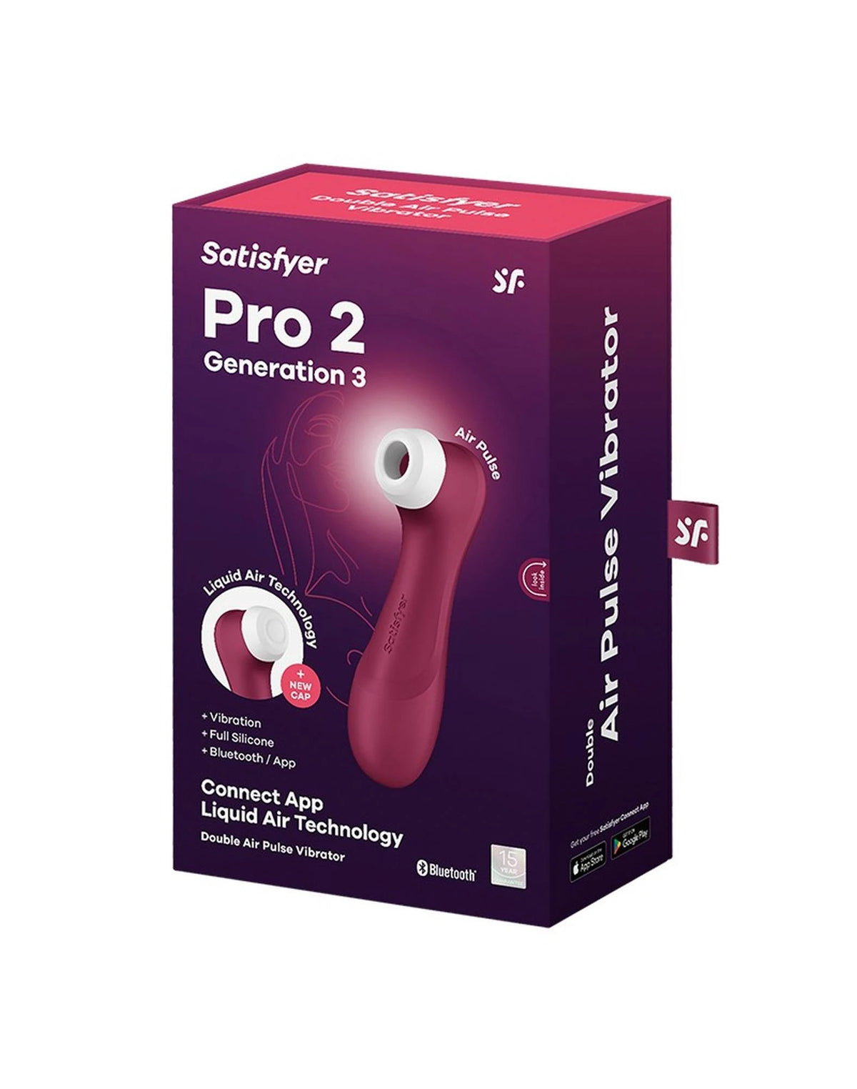 Estimulador de clítoris Pro 2 Generation 3with Air 16.5 cm – control por app, recargable, morado 73-4051840 | Satisfyer