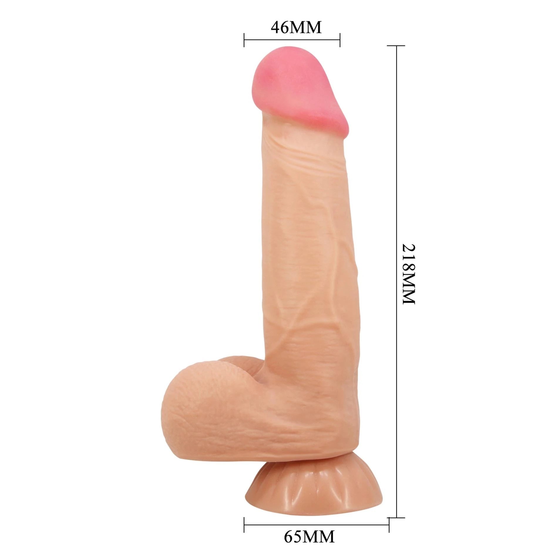 BAILE - Sliding Skin 8.5'' Flesh Vibration Bendable Suction Base TPR ABS
