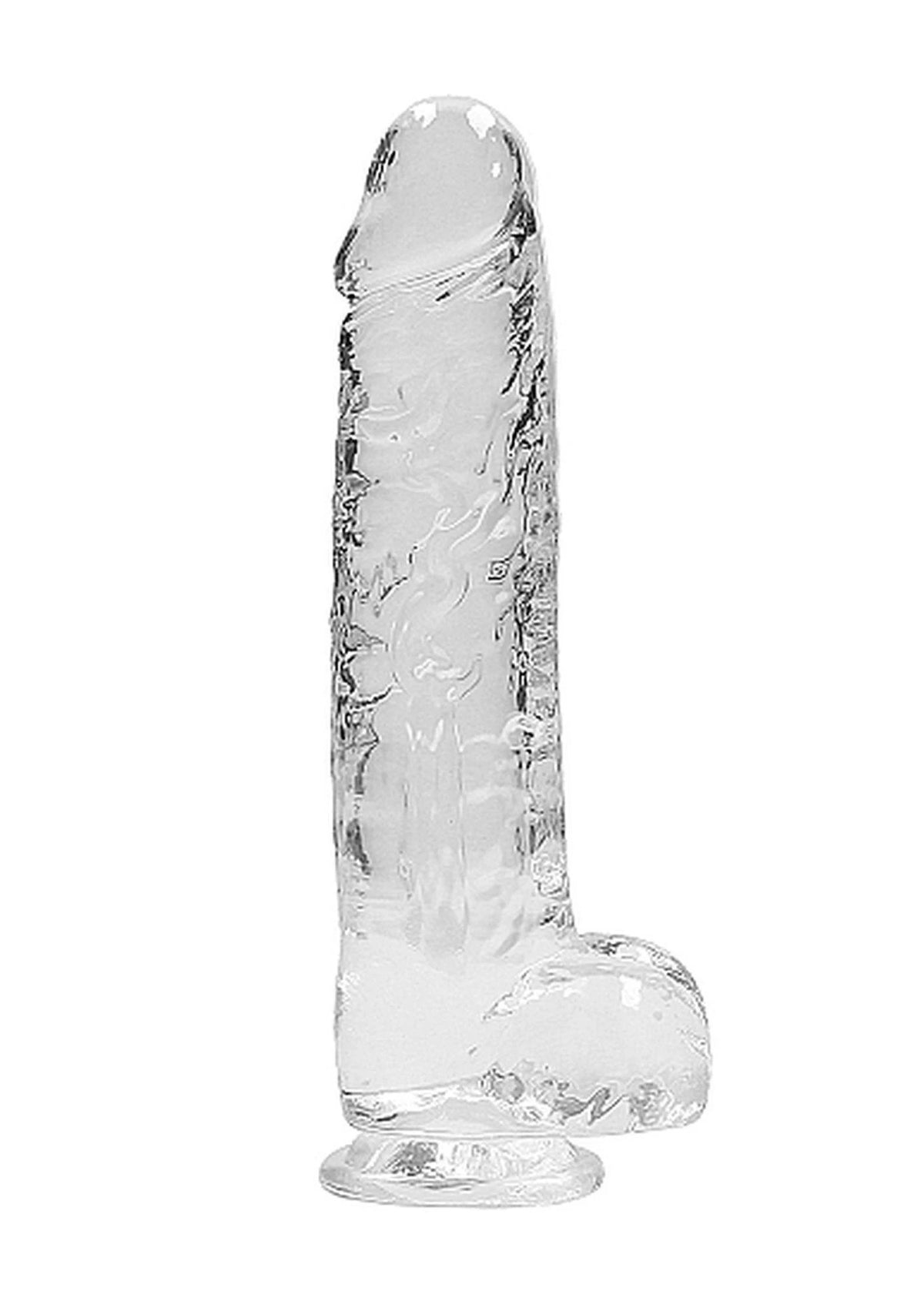Realistic dildo 9″ 25 cm – with suction cup, clear | RealRock