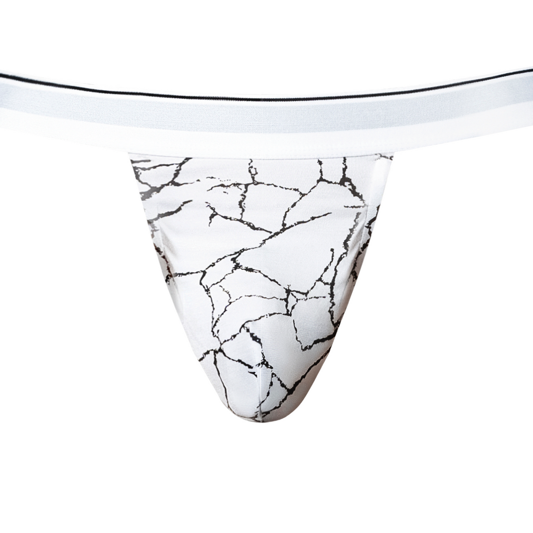 Tanga de homem Jock Marble – branca 349299BWLX | Male Power