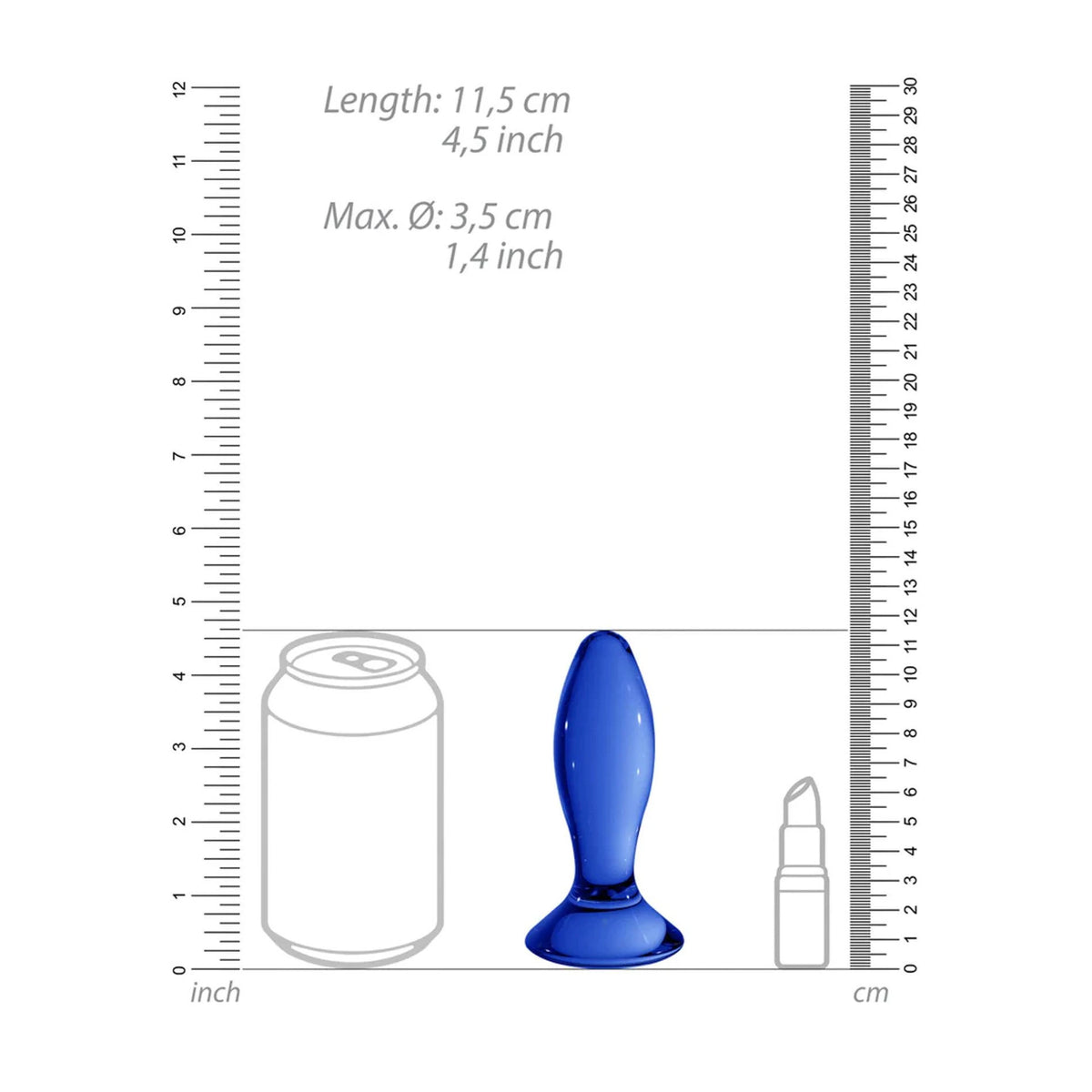 Plug anale Follower 11.5 cm – in vetro, blu | Chrystalino