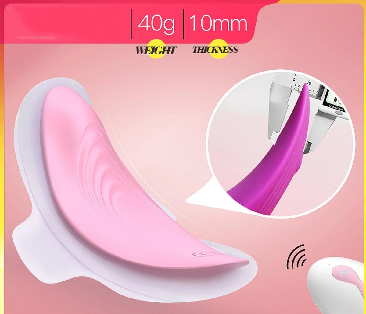 Estimulador de clitóris Ultrathin Wearable – com controlo remoto, recarregável, rosa | Favorites