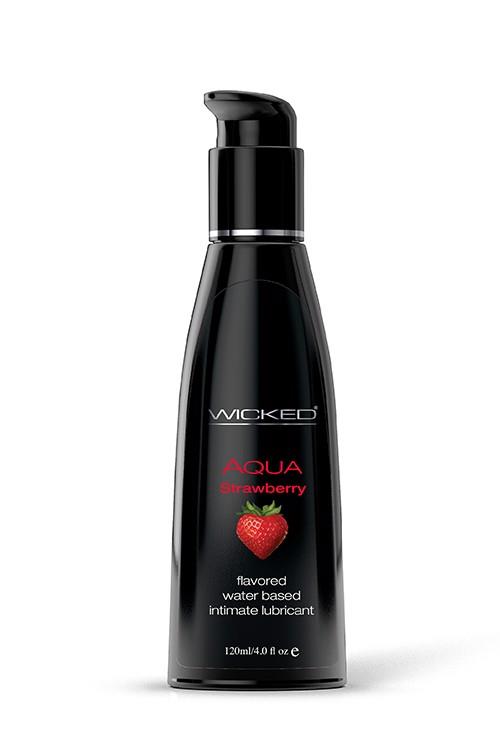 Lubricant Aqua Strawberry Flavored 120 ml | Wicked