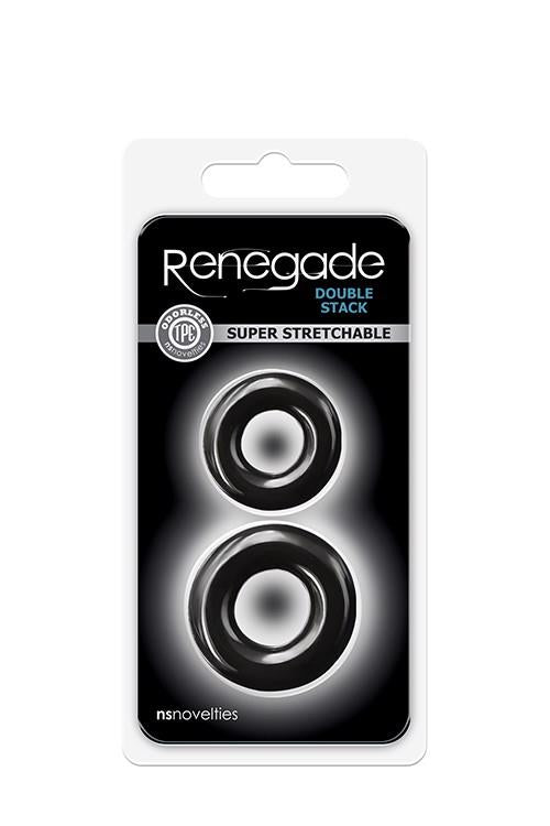 Anello fallico Renegade Stack – doppio, nero | NS Novelties