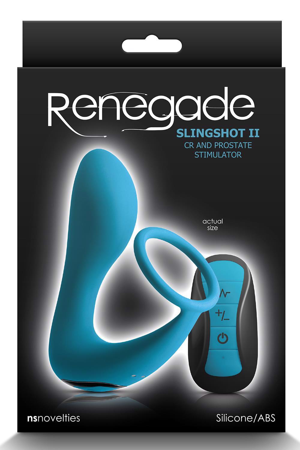 Massaggiatore prostatico Renegade Slingshot II – con telecomando, turchese | NS Novelties