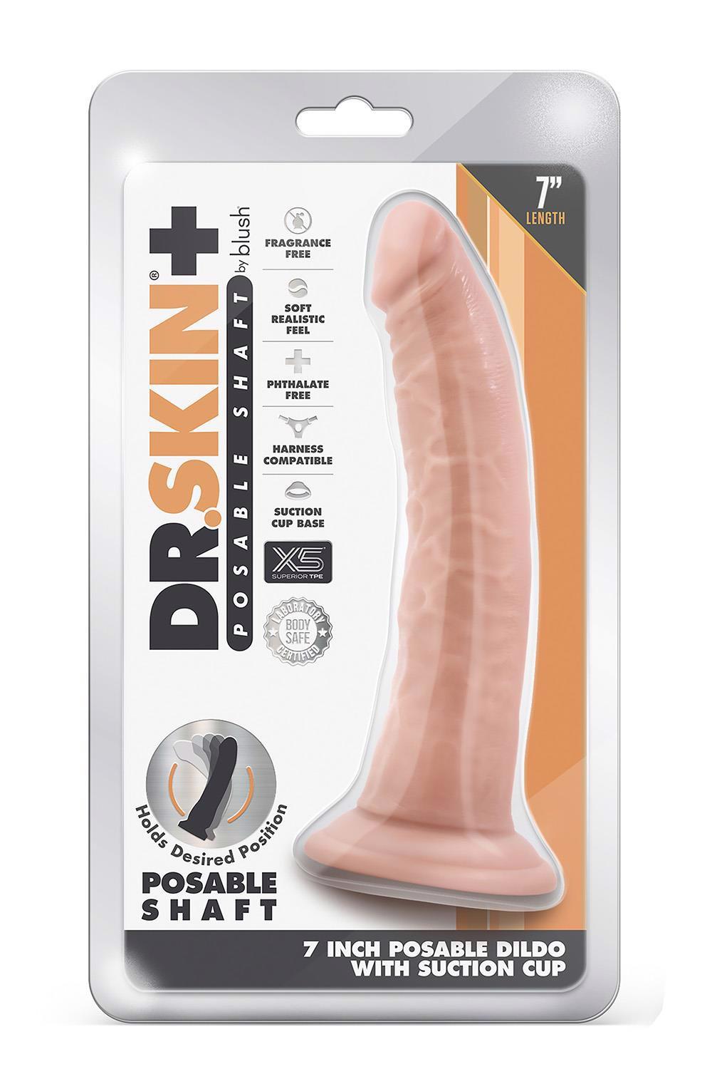 Gode DR Posable Vanilla 19.1 cm – avec ventouse | Blush