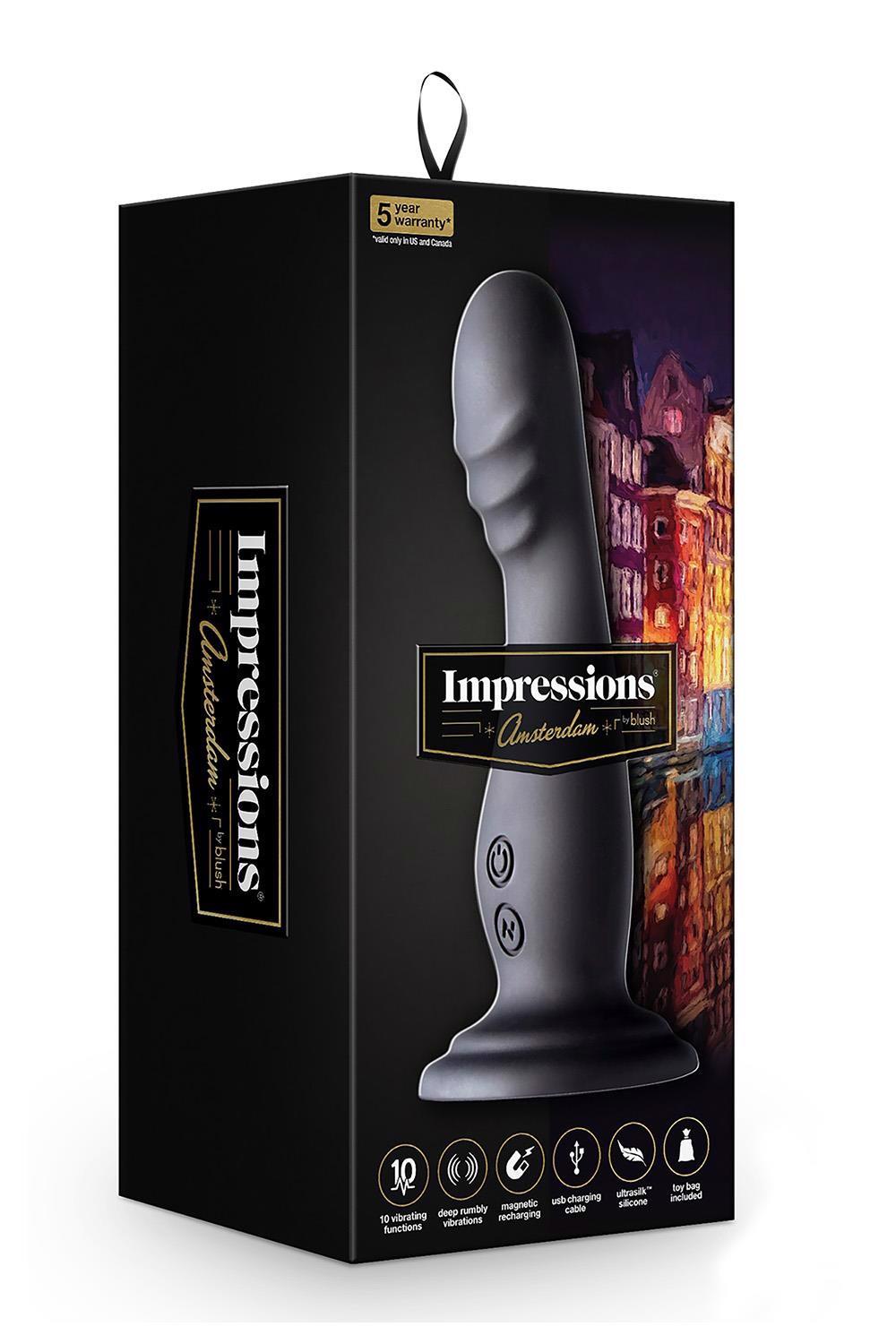 Vibromasseur anal Impressions Amsterdam 5 fonctions – rechargeable, noir | Blush