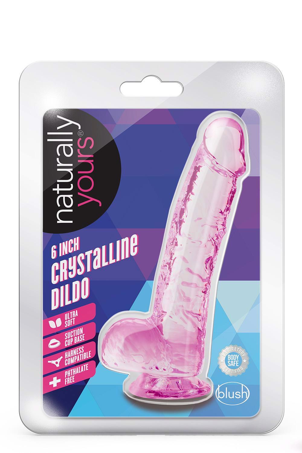 NATURALLY YOURS 6" DILDO CRISTALLIN ROSE