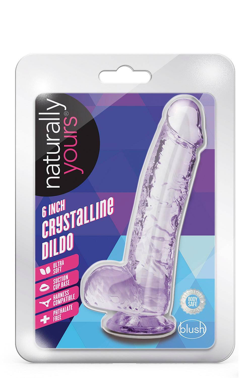 NATURALLY YOURS 6" CRYSTALLINE DILDO AMETHYST