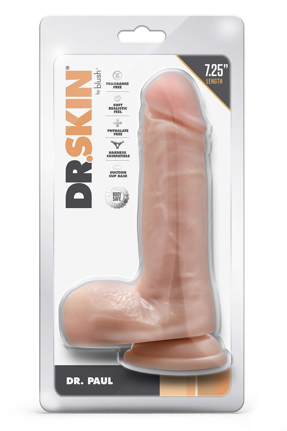 Dildo realistico DR DR Paul 18.4 cm – con ventosa, beige | Blush