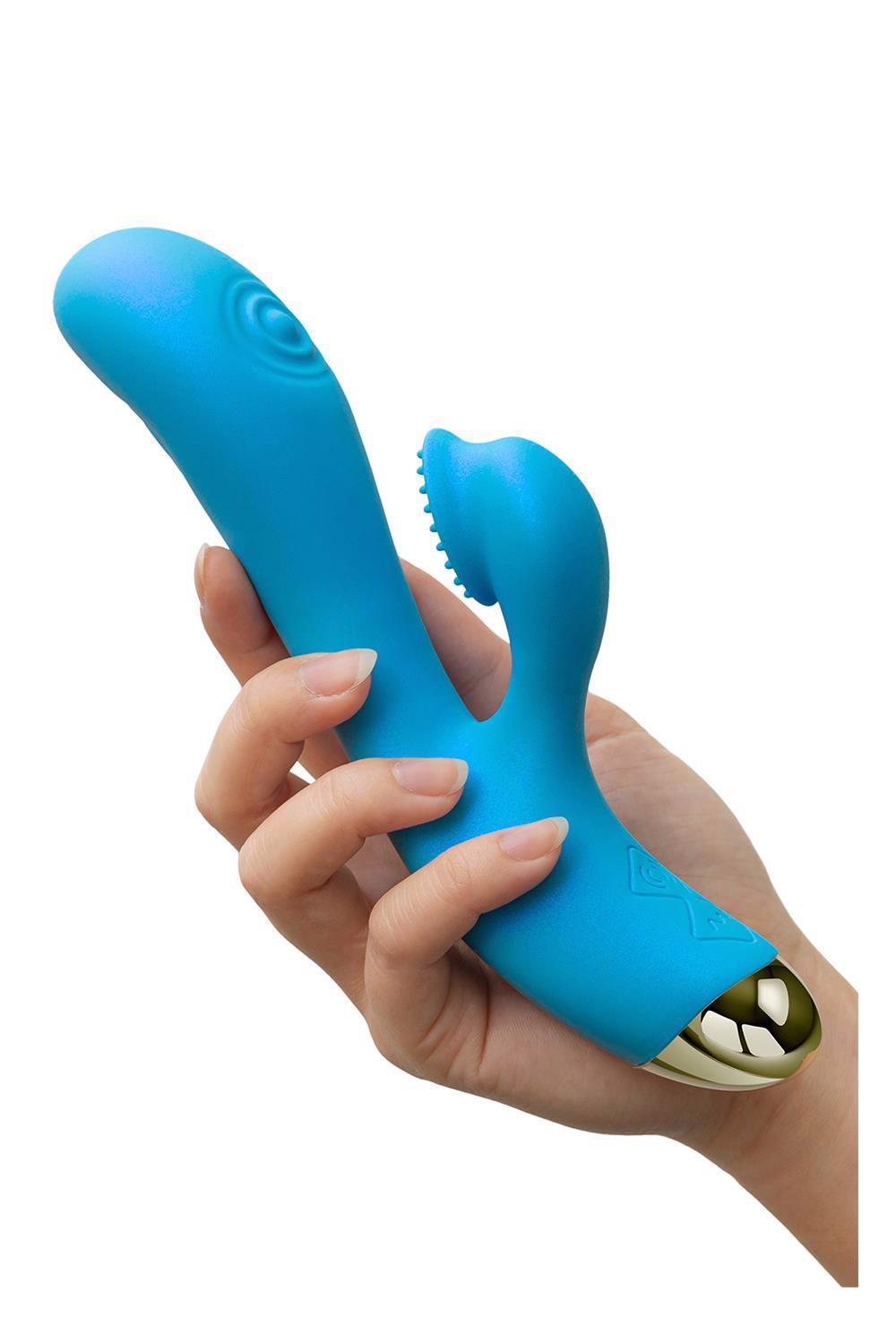 Vibromasseur rabbit Aria Arousing AF 7 fonctions – bleu | Blush