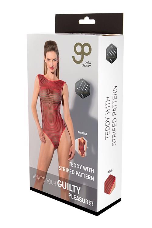 Body GP Printed Datex Striped – rosso 35-710119REDL | Guilty Pleasure Fetish Wear