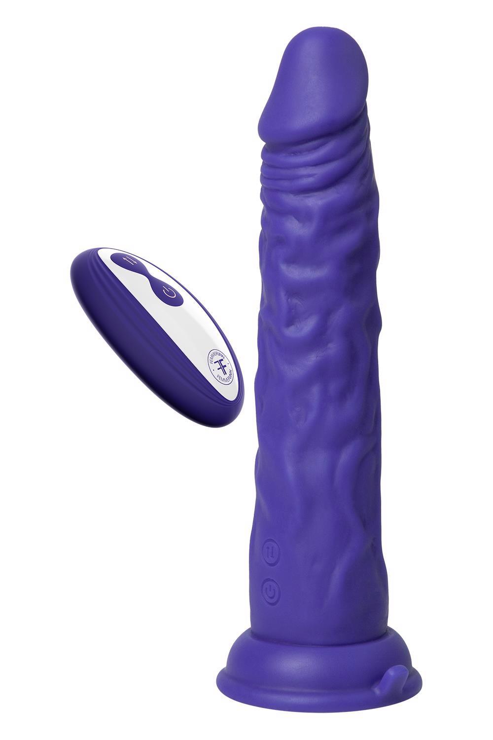 Vibratore realistico Thruster Shaft 22.4 cm – con telecomando, ricaricabile, viola | FemmeFunn