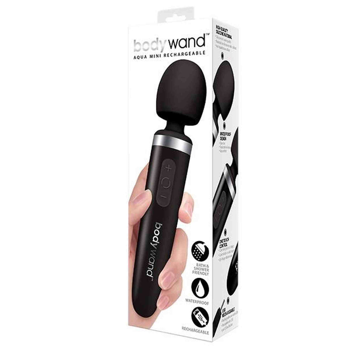 Massaggiatore wand – ricaricabile, nero | Bodywand