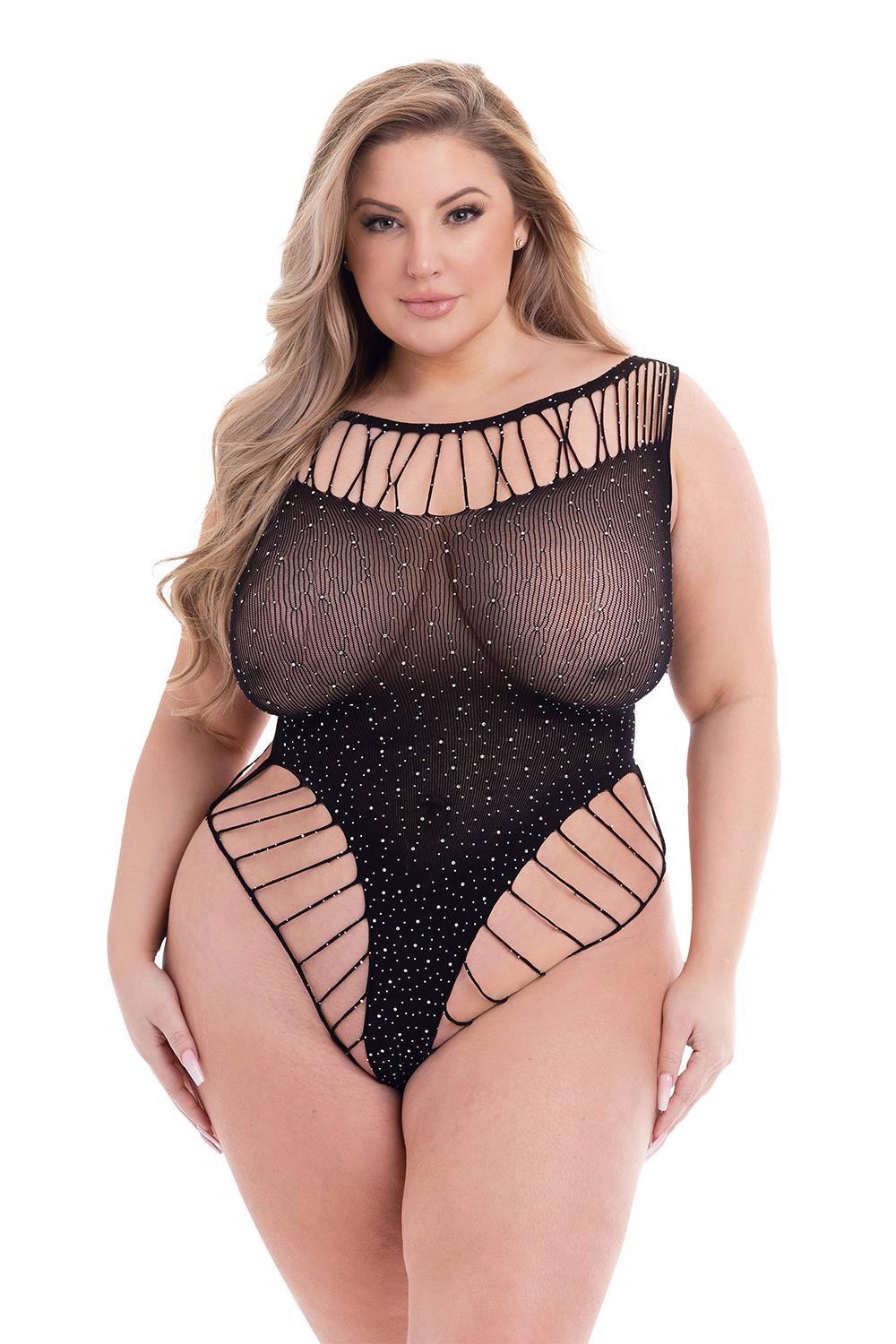 KISS DIAMOND BODYSUIT BLACK, QUEEN