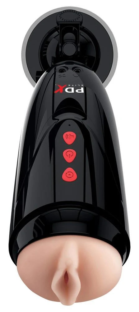 Masturbador Dirty Talk Starter Stroker 10 funciones – recargable, negro | PDX Elite