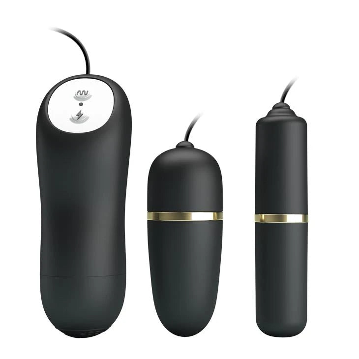 BDSM accessory Bullets 3 functions – remote control, vibrating, black | Pretty Love