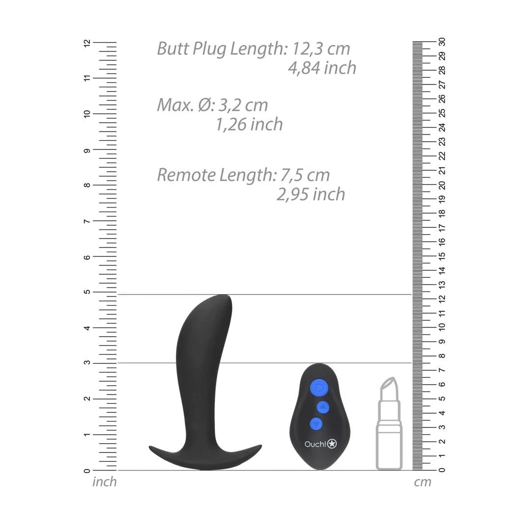 Plug anale stim 8 funzioni – nero | Ouch!