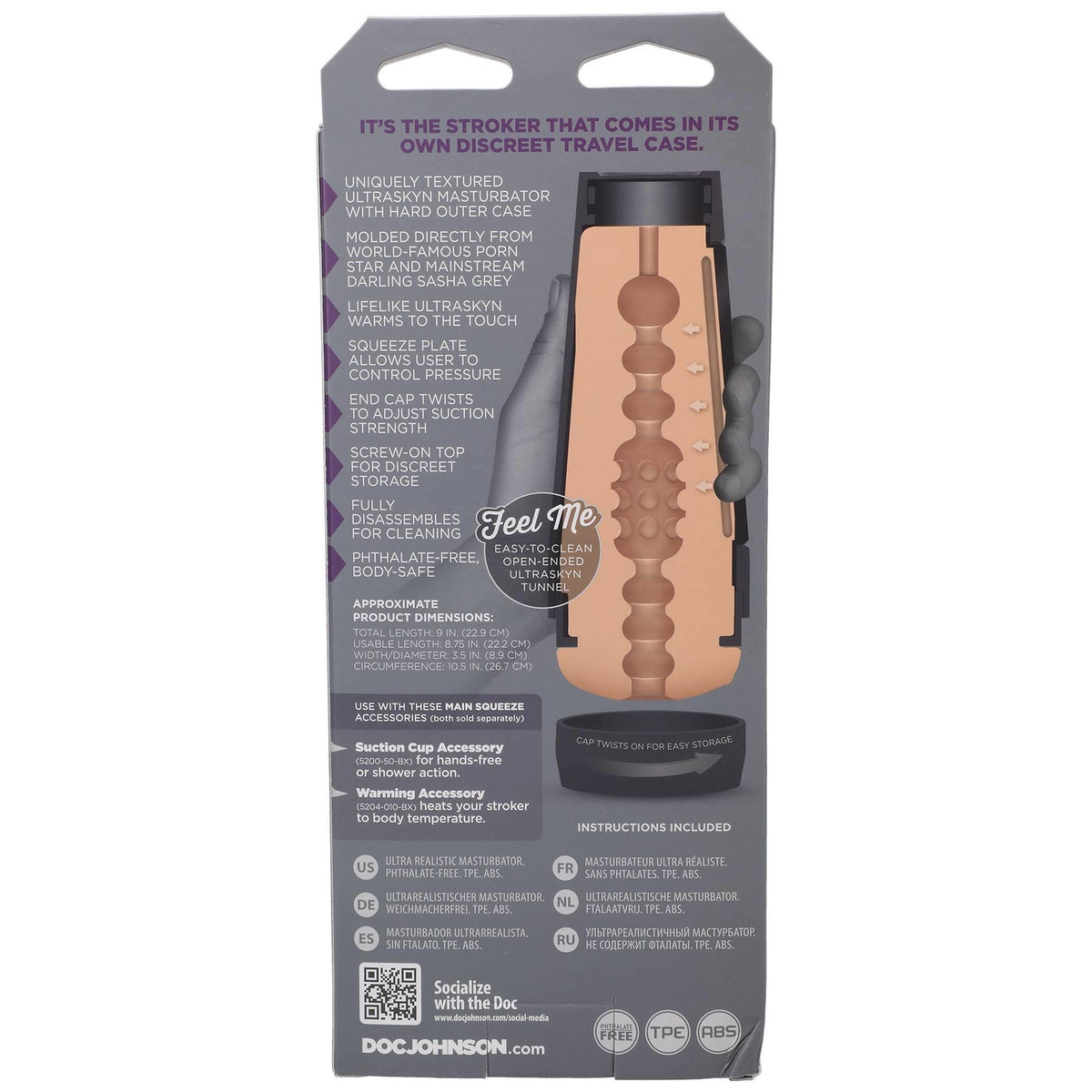 Masturbator Sasha Gray Ultraskyn 22.9 cm – nude | Doc Johnson